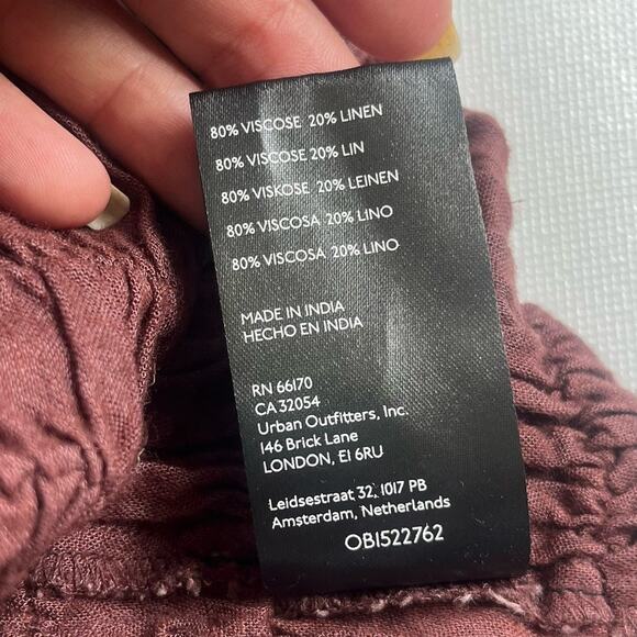 Urban Outfitters Ruch Button Crop Tank Womens Top Sz Med Chocolate Boho Layer - Picture 11 of 12